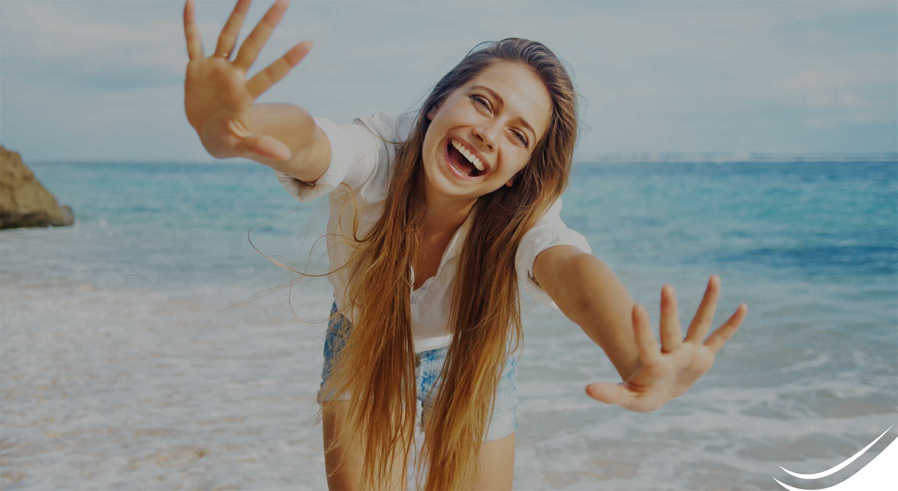 Happy Girl at Beach